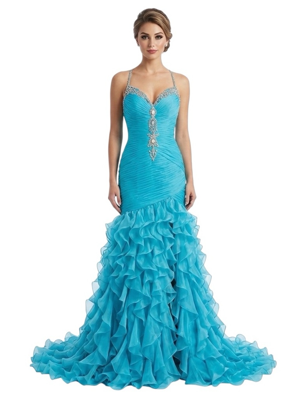 🌟3x Host Pick🌟Women’s Turquoise Ritzee Originals Prom Dress